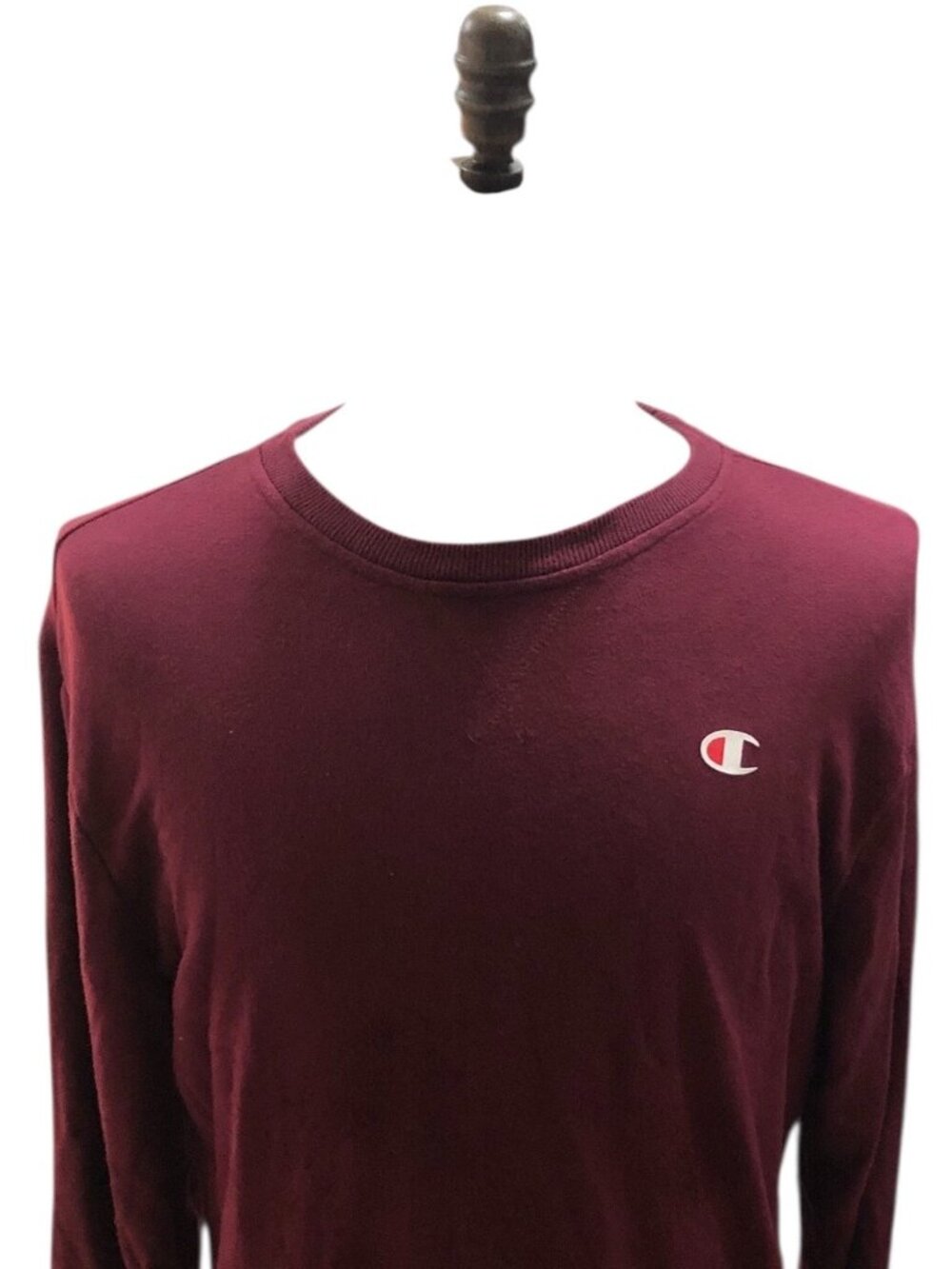 Champion Sweater Mens Burgundy Long Sleeve Medium